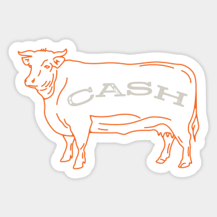 Funny Accounting Pun Cash Cow Sticker